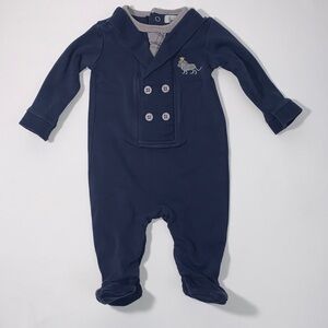 Petit Lem Dark Blue Footie Size 3 Months